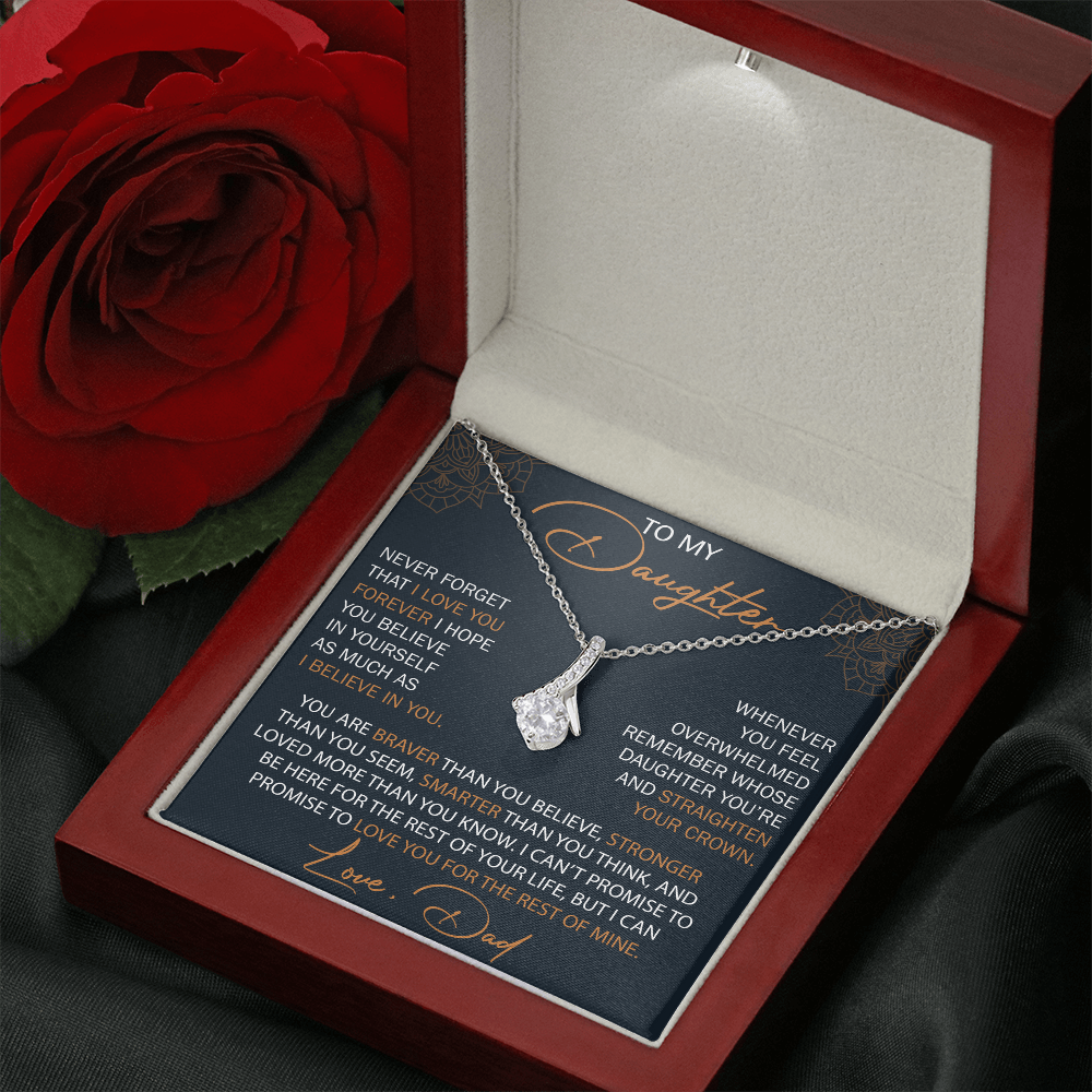 Dad To Daughter Alluring Necklace Heartfelt Birthday Gift For Adult Daughter Graduation Jewelry Wedding Keepsake Present
