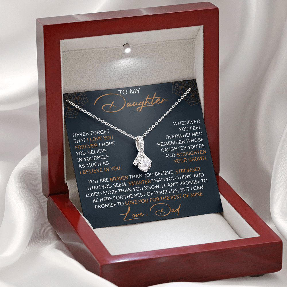 Dad To Daughter Alluring Necklace Heartfelt Birthday Gift For Adult Daughter Graduation Jewelry Wedding Keepsake Present
