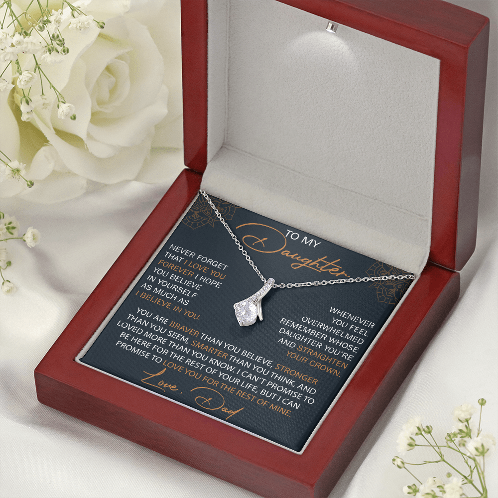 Dad To Daughter Alluring Necklace Heartfelt Birthday Gift For Adult Daughter Graduation Jewelry Wedding Keepsake Present