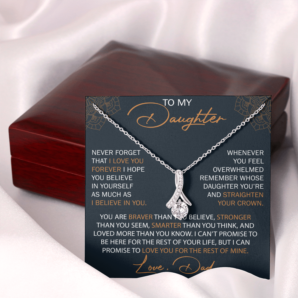 Dad To Daughter Alluring Necklace Heartfelt Birthday Gift For Adult Daughter Graduation Jewelry Wedding Keepsake Present
