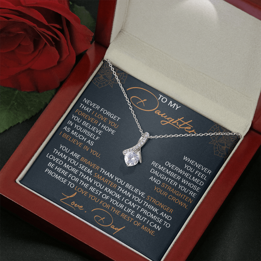 Dad To Daughter Alluring Necklace Heartfelt Birthday Gift For Adult Daughter Graduation Jewelry Wedding Keepsake Present