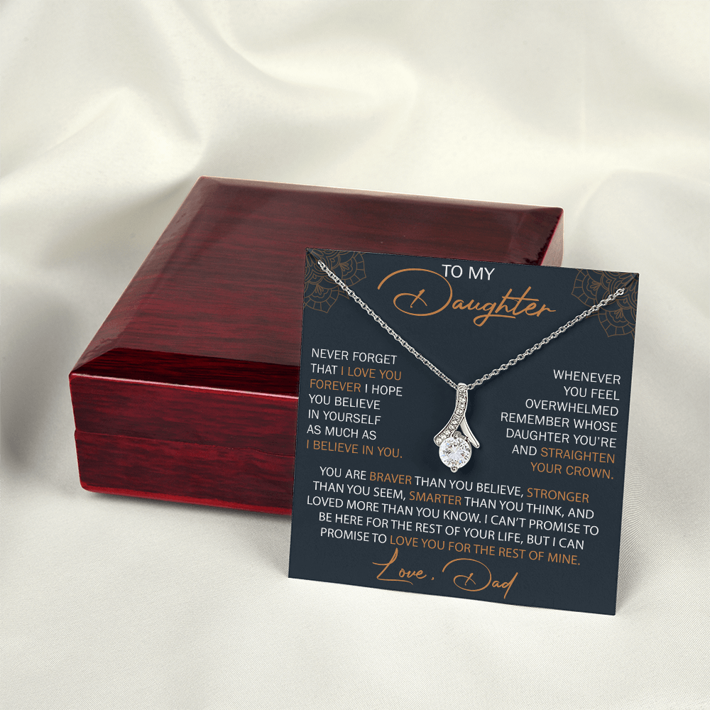 Dad To Daughter Alluring Necklace Heartfelt Birthday Gift For Adult Daughter Graduation Jewelry Wedding Keepsake Present