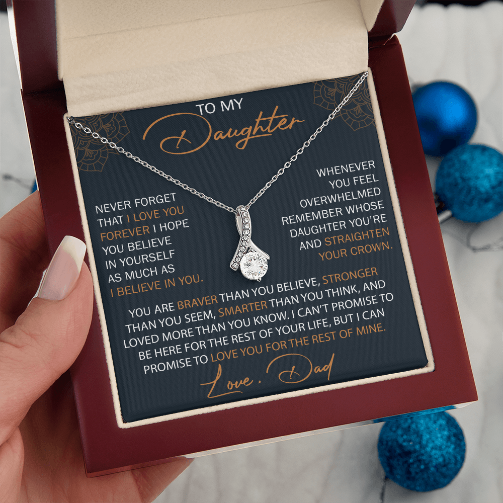 Dad To Daughter Alluring Necklace Heartfelt Birthday Gift For Adult Daughter Graduation Jewelry Wedding Keepsake Present