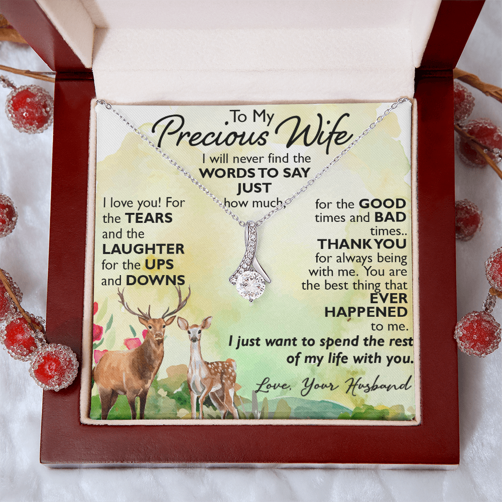 To My Precious Wife Alluring Necklace Upcoming Birthday Gift for Bride, Soulmate (134204584692)