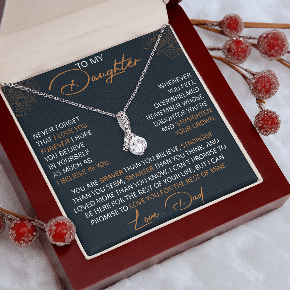 Dad To Daughter Alluring Necklace Heartfelt Birthday Gift For Adult Daughter Graduation Jewelry Wedding Keepsake Present