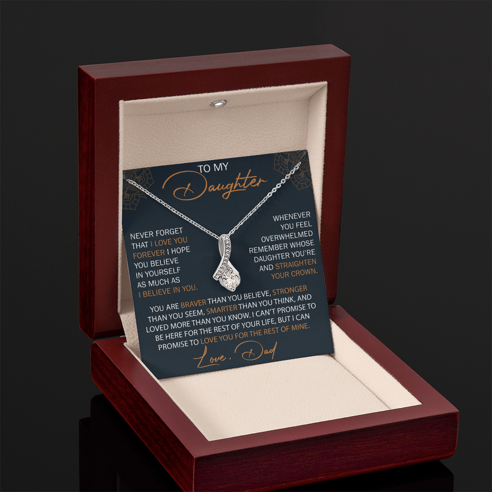 Dad To Daughter Alluring Necklace Heartfelt Birthday Gift For Adult Daughter Graduation Jewelry Wedding Keepsake Present