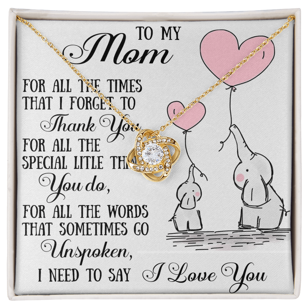 To My Mom Love Knot Necklace From Daughter Son, Mother Day Trendy Gift Mommy Mum (133689319148)