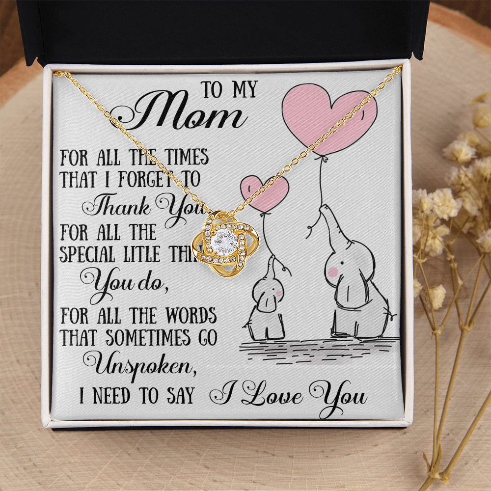 To My Mom Love Knot Necklace From Daughter Son, Mother Day Trendy Gift Mommy Mum (133689319148)