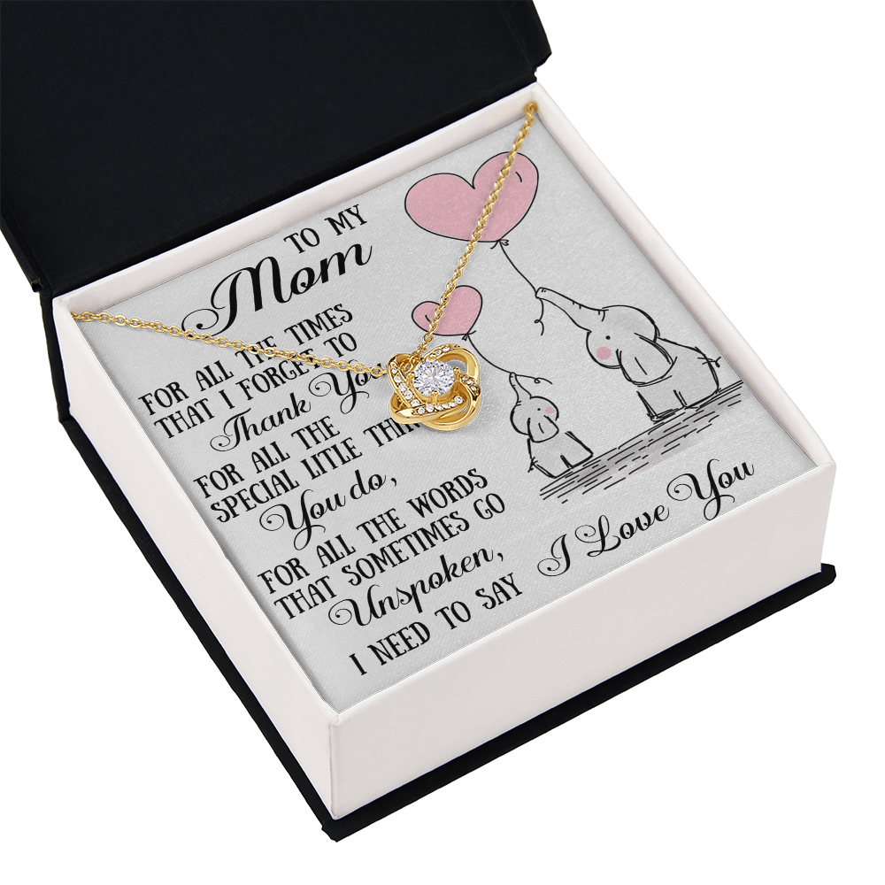 To My Mom Love Knot Necklace From Daughter Son, Mother Day Trendy Gift Mommy Mum (133689319148)