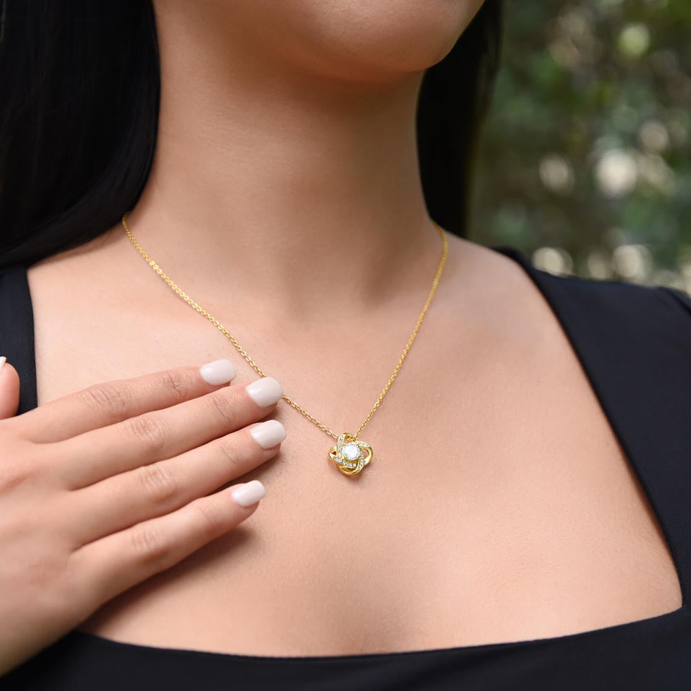 To My Wife Love Knot Necklace Gift From Husband, Meaningful Jewelry for Soulmate, Partner, Bride - Birthday, Wedding Anniversary Present