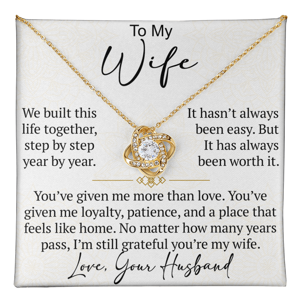 To My Wife Love Knot Necklace Gift From Husband, Meaningful Jewelry for Soulmate, Partner, Bride - Birthday, Wedding Anniversary Present
