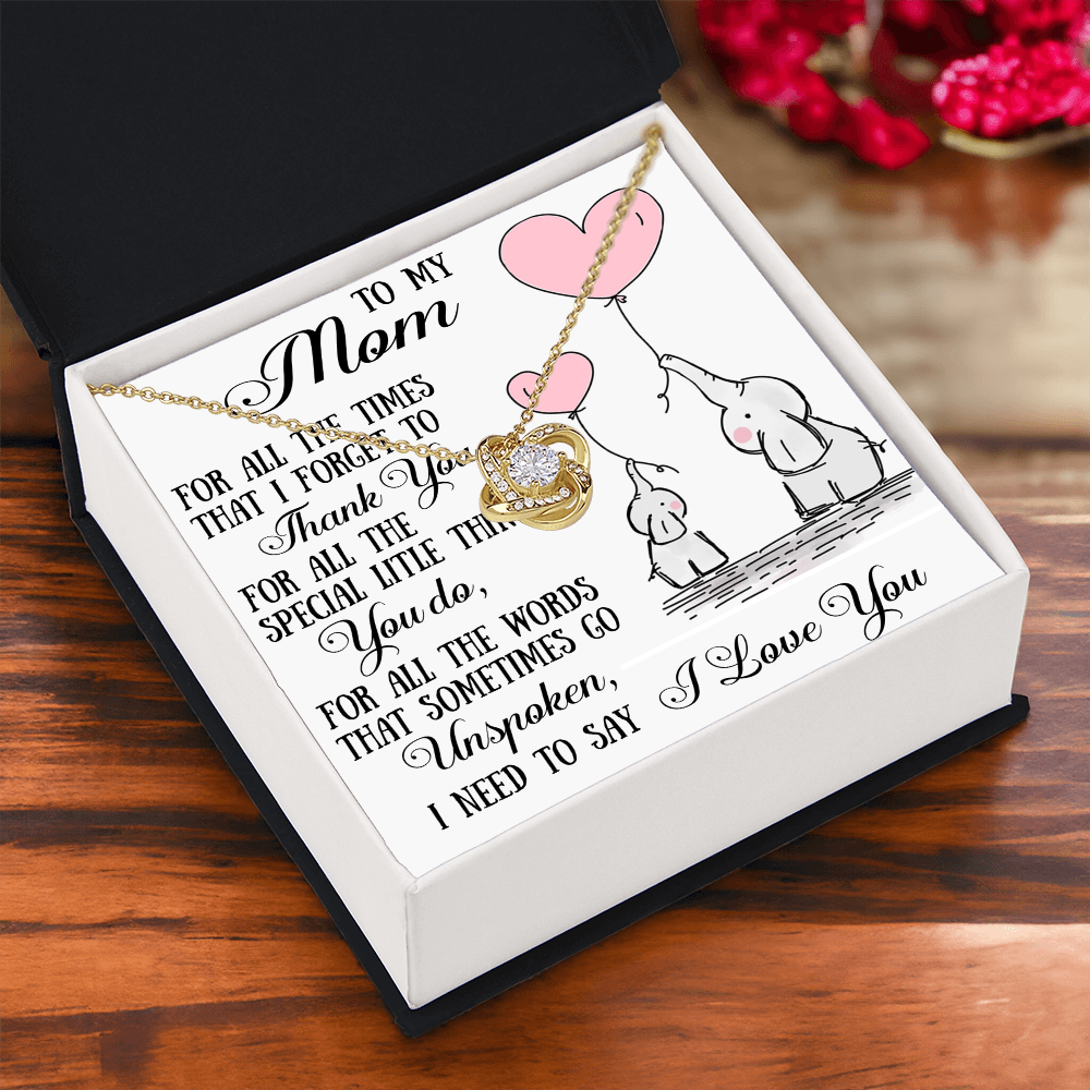 To My Mom Love Knot Necklace From Daughter Son, Mother Day Trendy Gift Mommy Mum (133689319148)