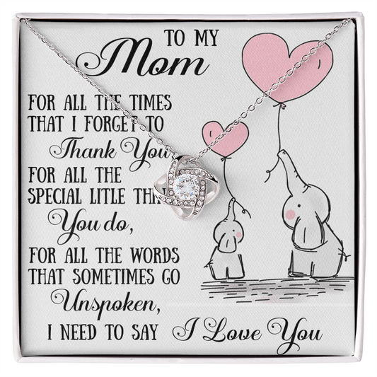 To My Mom Love Knot Necklace From Daughter Son, Mother Day Trendy Gift Mommy Mum (133689319148)