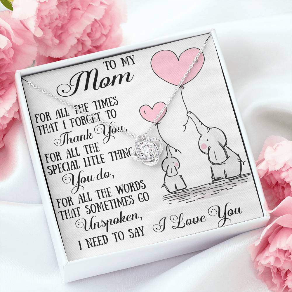 To My Mom Love Knot Necklace From Daughter Son, Mother Day Trendy Gift Mommy Mum (133689319148)
