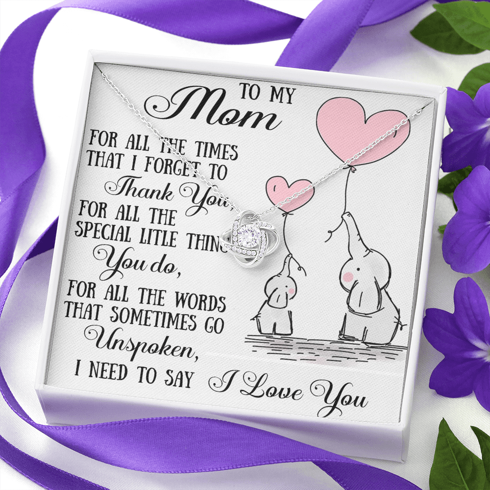 To My Mom Love Knot Necklace From Daughter Son, Mother Day Trendy Gift Mommy Mum (133689319148)