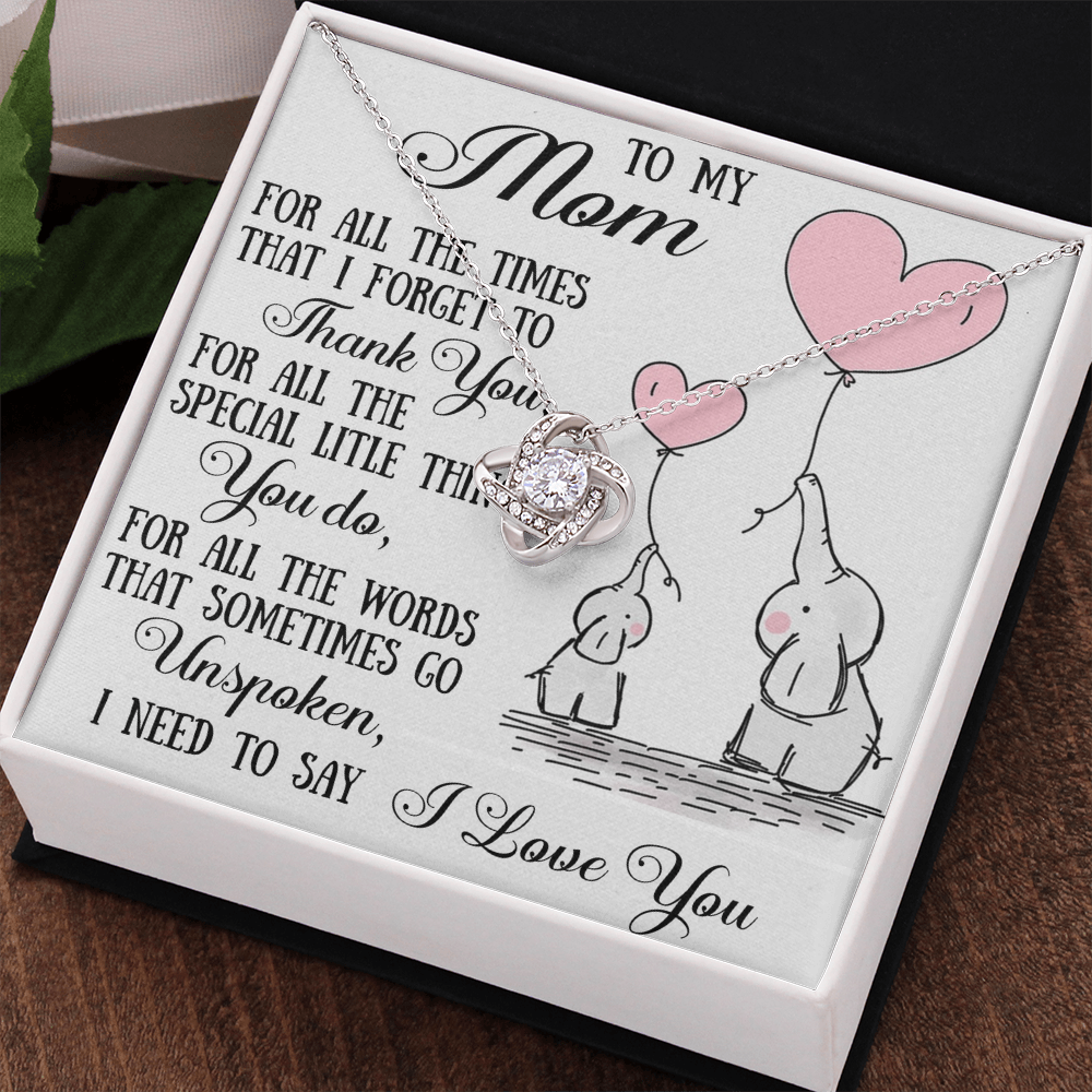 To My Mom Love Knot Necklace From Daughter Son, Mother Day Trendy Gift Mommy Mum (133689319148)