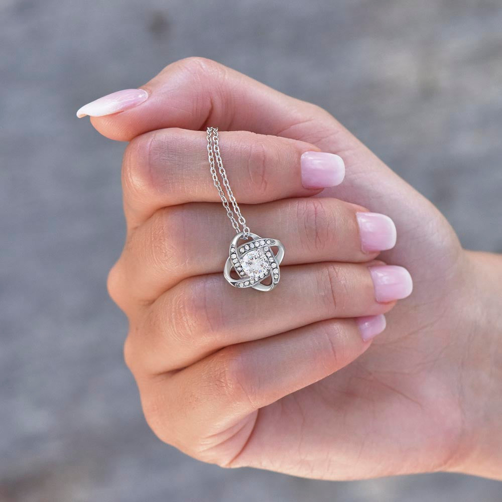 To My Wife Love Knot Necklace Gift From Husband, Meaningful Jewelry for Soulmate, Partner, Bride - Birthday, Wedding Anniversary Present