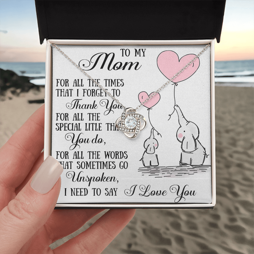 To My Mom Love Knot Necklace From Daughter Son, Mother Day Trendy Gift Mommy Mum (133689319148)