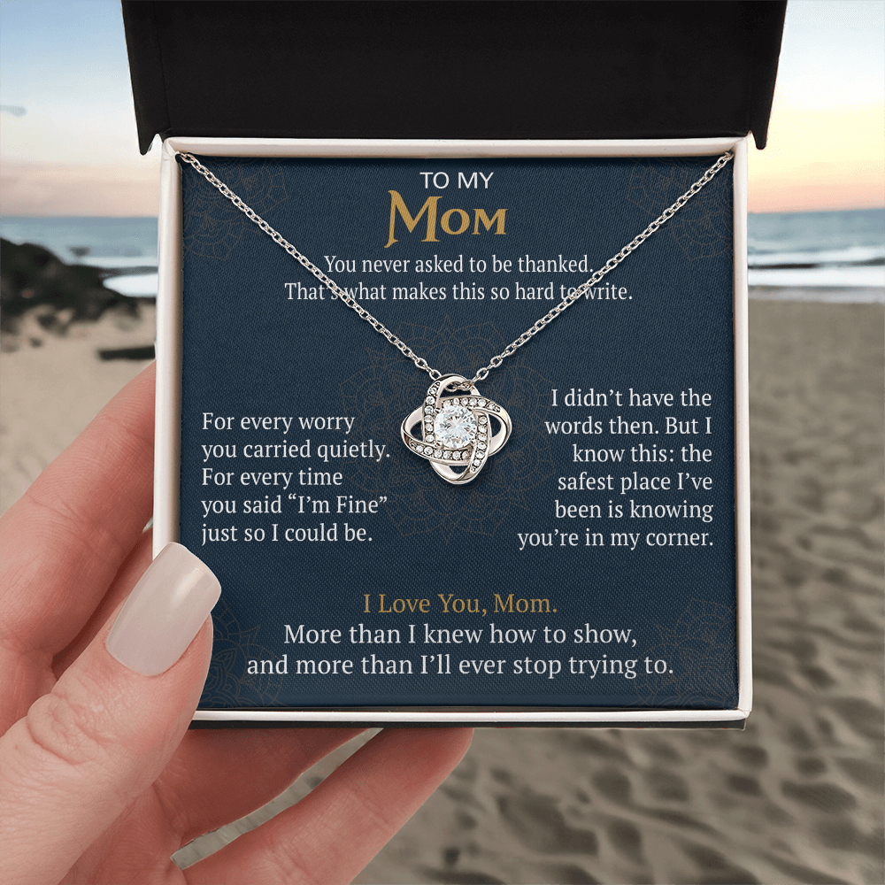 To My Mom Love Knot Necklace Gift from Daughter Son,  Meaningful Birthday Jewelry for Mother, Mama