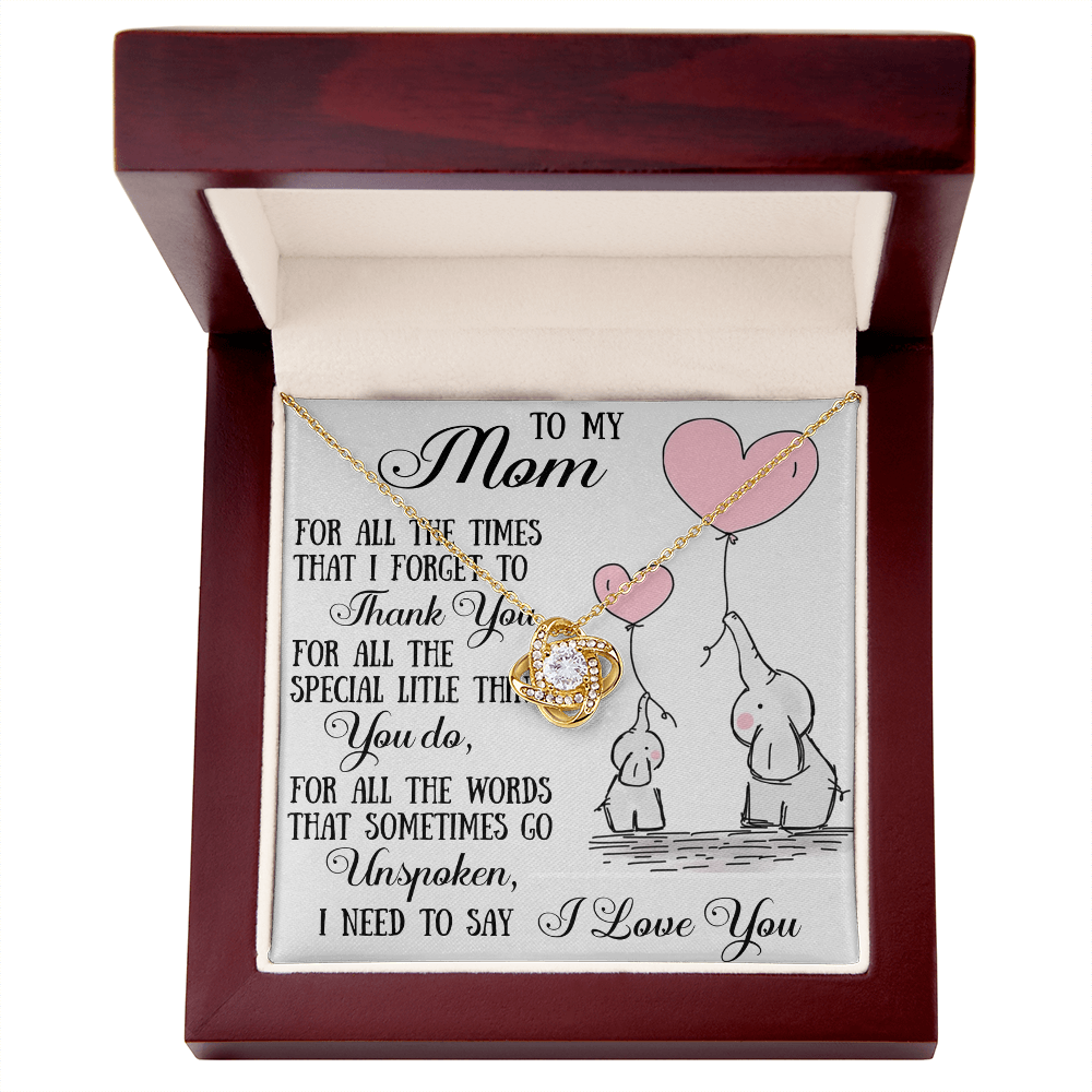 To My Mom Love Knot Necklace From Daughter Son, Mother Day Trendy Gift Mommy Mum (133689319148)