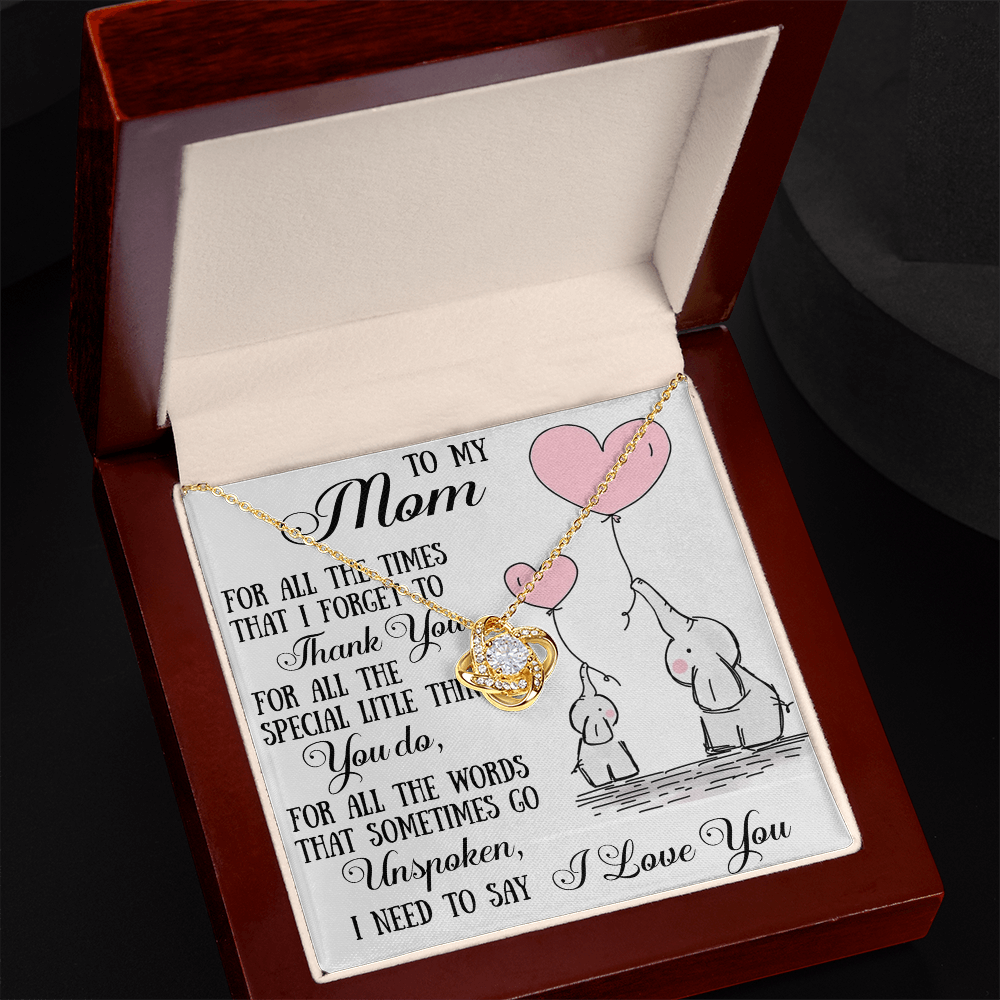 To My Mom Love Knot Necklace From Daughter Son, Mother Day Trendy Gift Mommy Mum (133689319148)