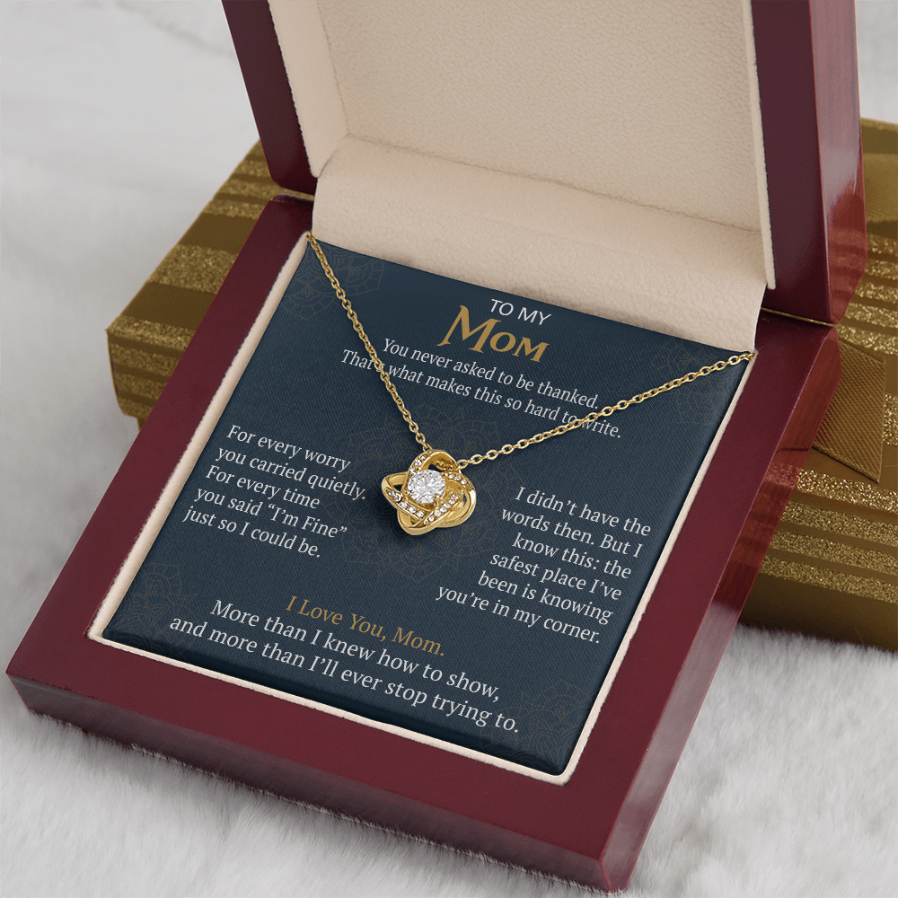 To My Mom Love Knot Necklace Gift from Daughter Son,  Meaningful Birthday Jewelry for Mother, Mama