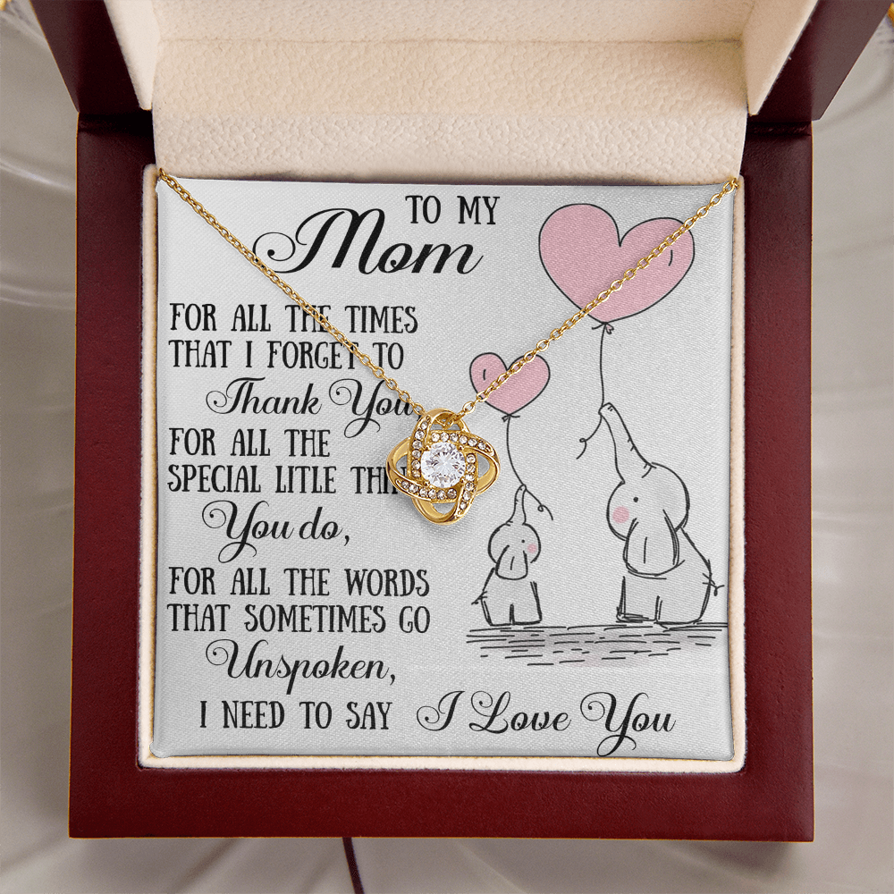 To My Mom Love Knot Necklace From Daughter Son, Mother Day Trendy Gift Mommy Mum (133689319148)