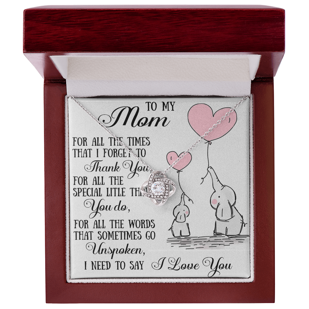 To My Mom Love Knot Necklace From Daughter Son, Mother Day Trendy Gift Mommy Mum (133689319148)
