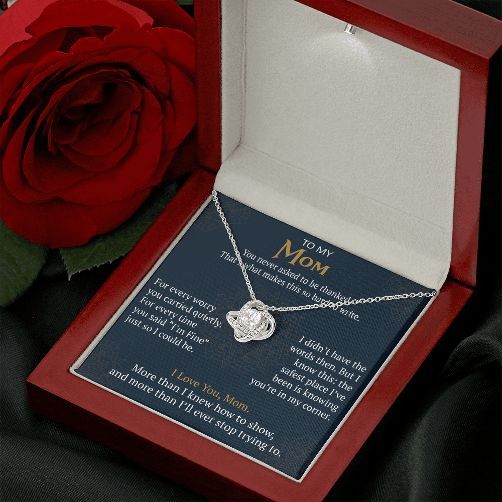 To My Mom Love Knot Necklace Gift from Daughter Son,  Meaningful Birthday Jewelry for Mother, Mama