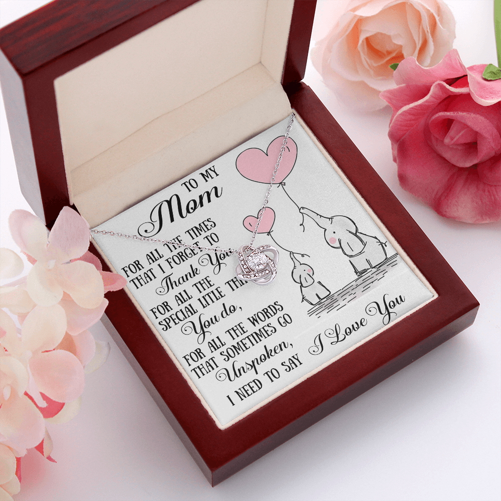 To My Mom Love Knot Necklace From Daughter Son, Mother Day Trendy Gift Mommy Mum (133689319148)