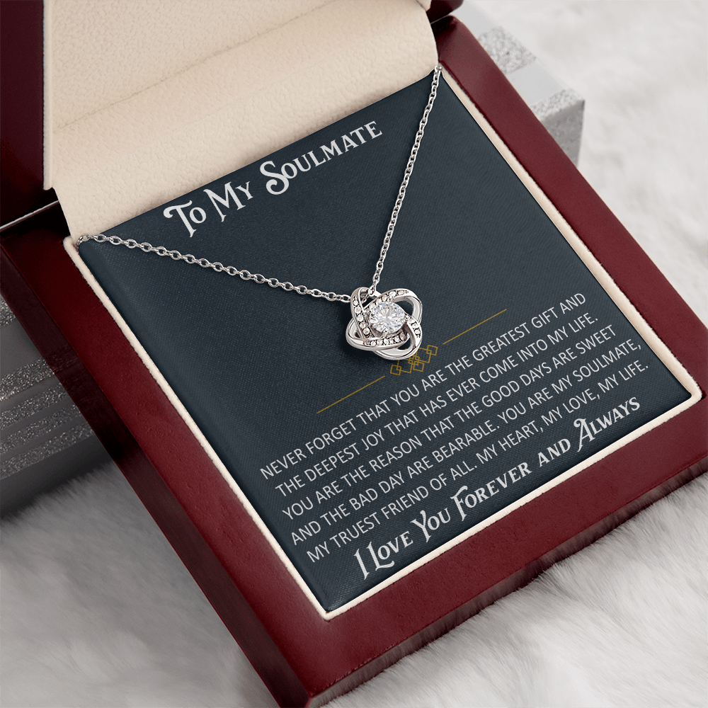 Sentimental Soulmate Love Knot Necklace - Romantic Heartfelt Gifts for Birthday (133603959655)