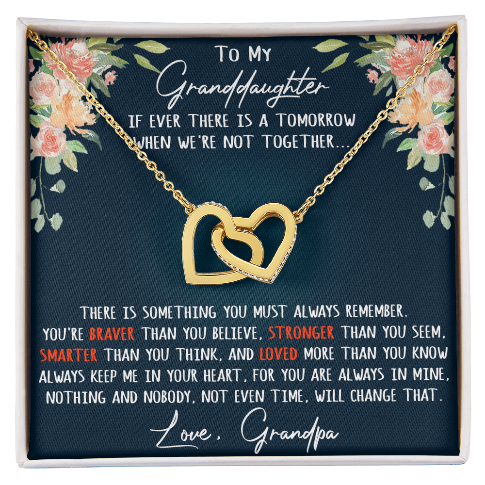 Gift For My Granddaughter Interlock Joined Heart Necklace From Grandpa, Granddad (133550569377)