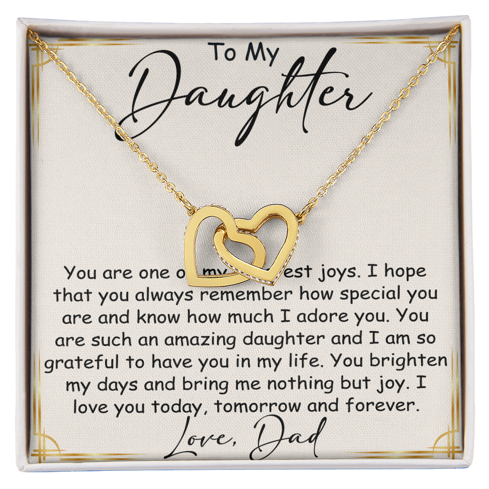 Interlocking Hearts Necklace – Meaningful  Daughter Gift – Dad Papa Father Family Bond Jewelry