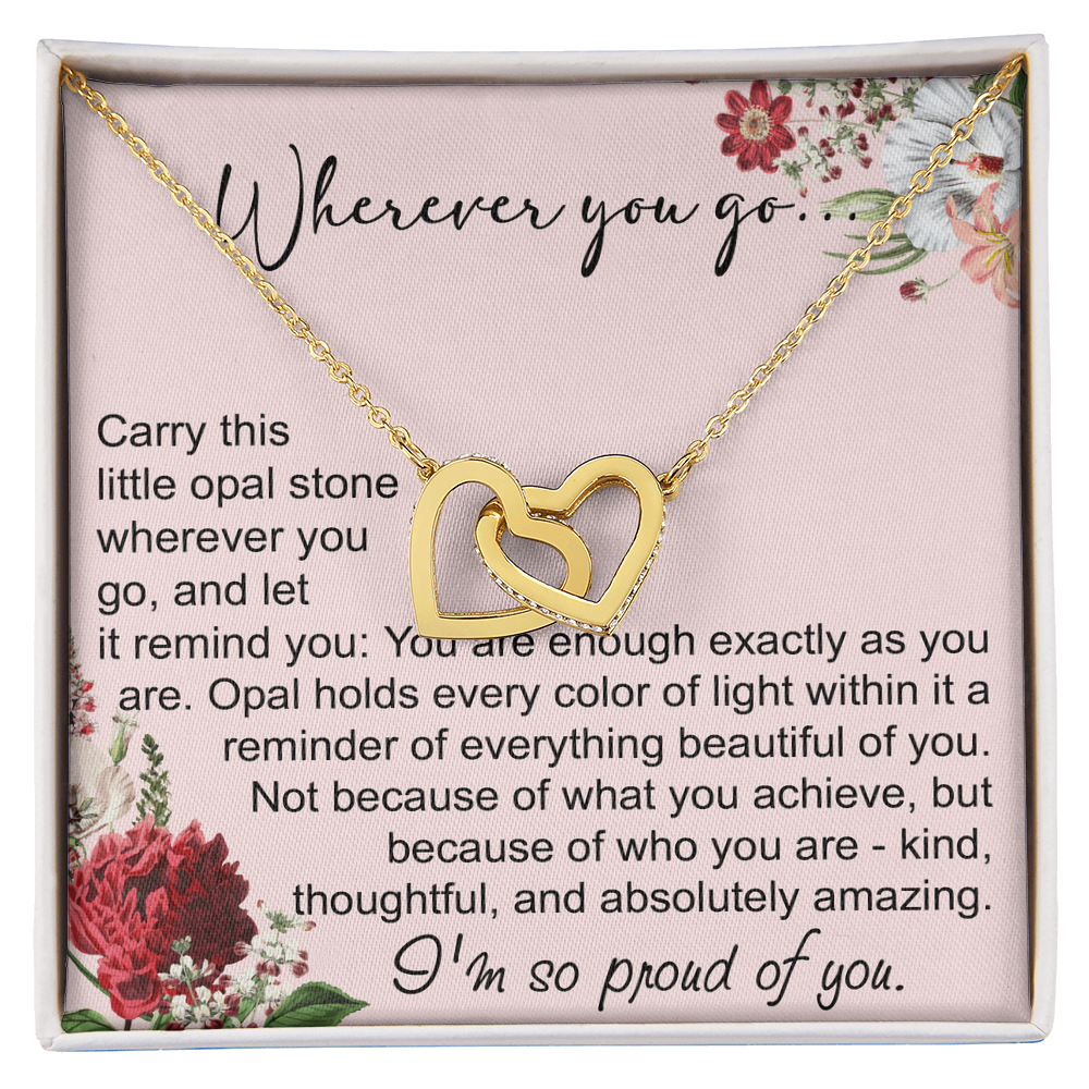 Long Distance Sister Interlocking Hearts Necklace - Unique Gift for Big & Little Sister