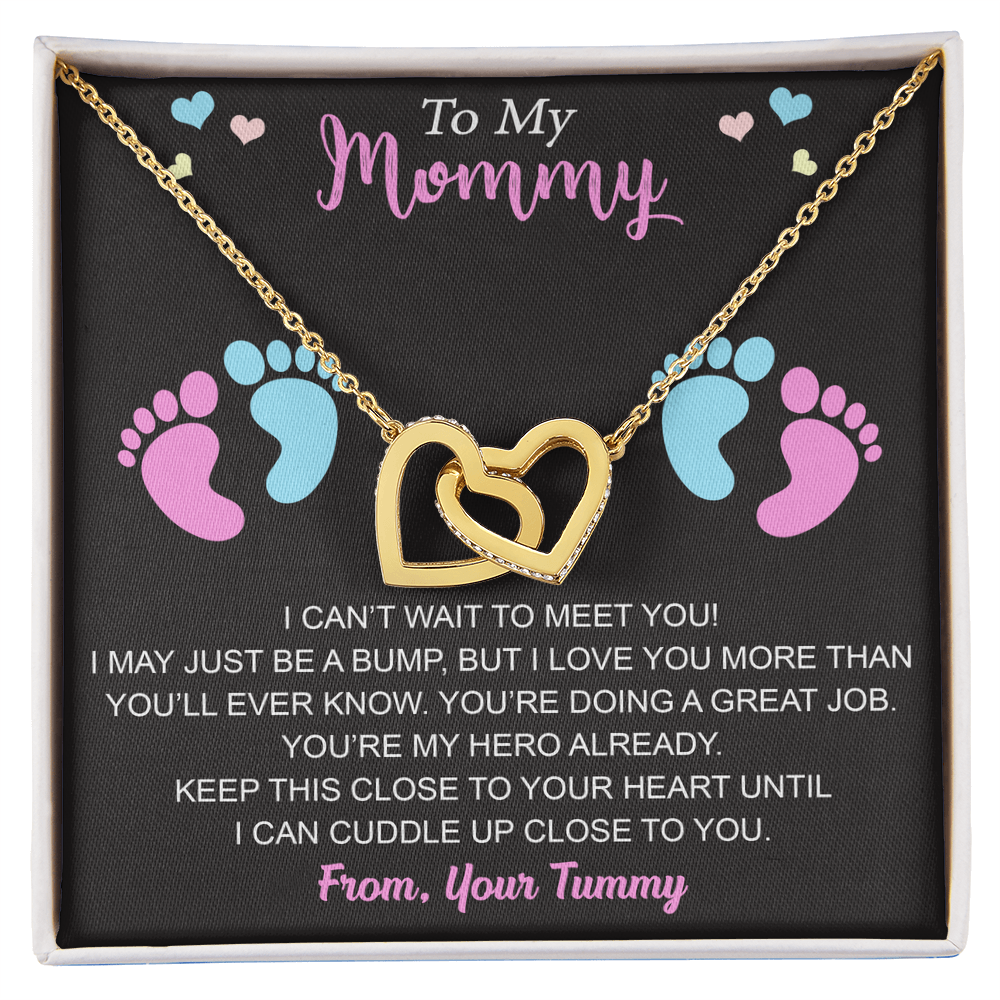 New Mommy Interlock Heart Necklace First Time Mom Baby Shower Mother's Day (133854912039)