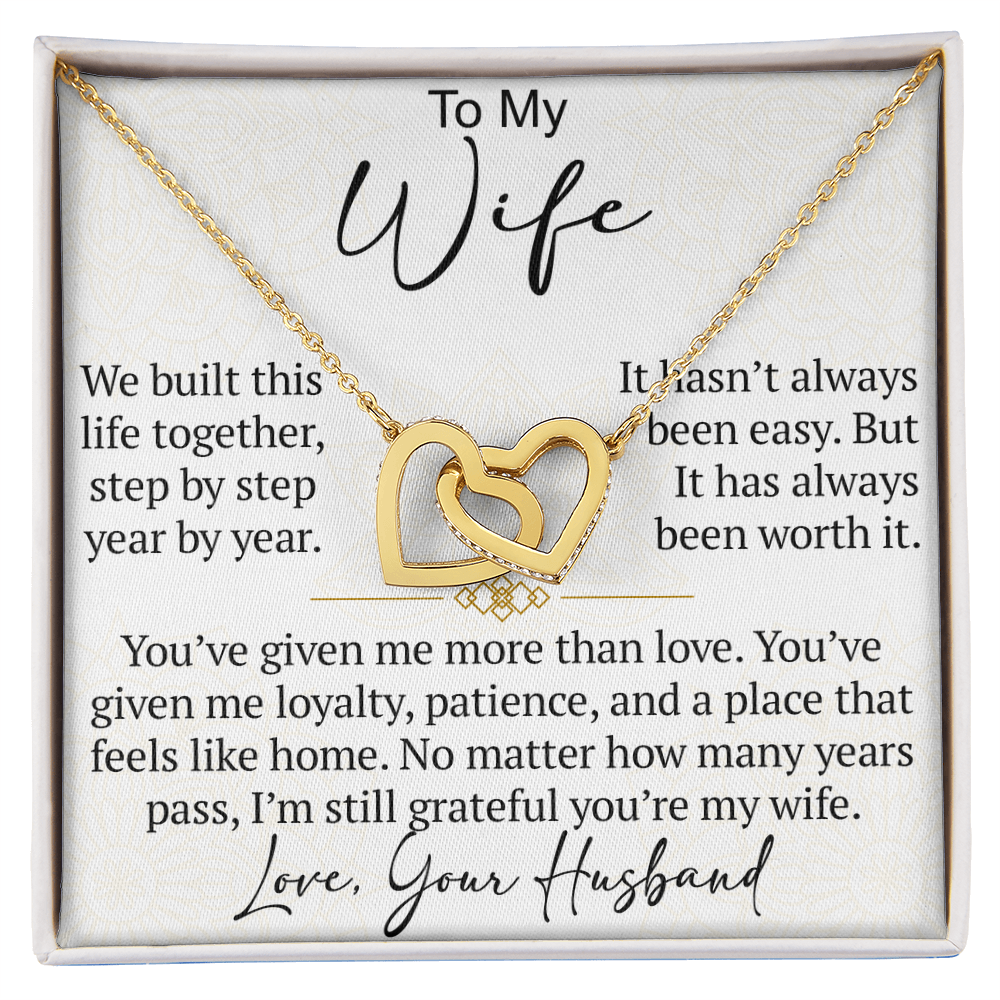 Interlocking Hearts Necklace Gift for Wife from Husband, To My Soulmate Wedding Anniversary Gift, Surprise Your Lover Gift on Special Occasions