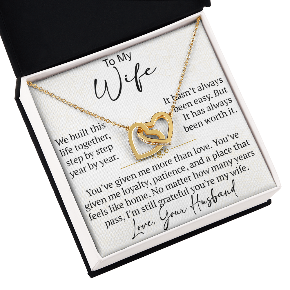 Interlocking Hearts Necklace Gift for Wife from Husband, To My Soulmate Wedding Anniversary Gift, Surprise Your Lover Gift on Special Occasions