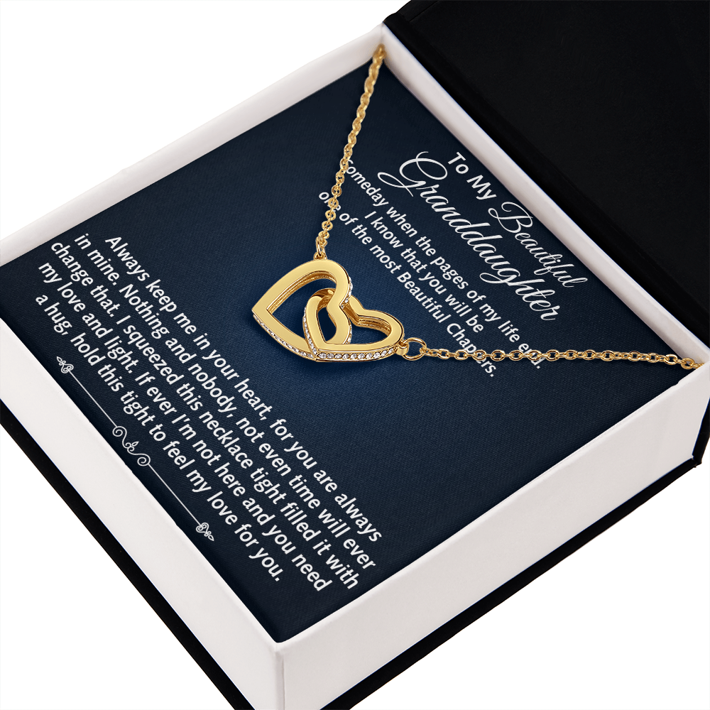 To My Beautiful Granddaughter Birthday Gift Interlock Joined Heart Necklace Gift (134304733391)