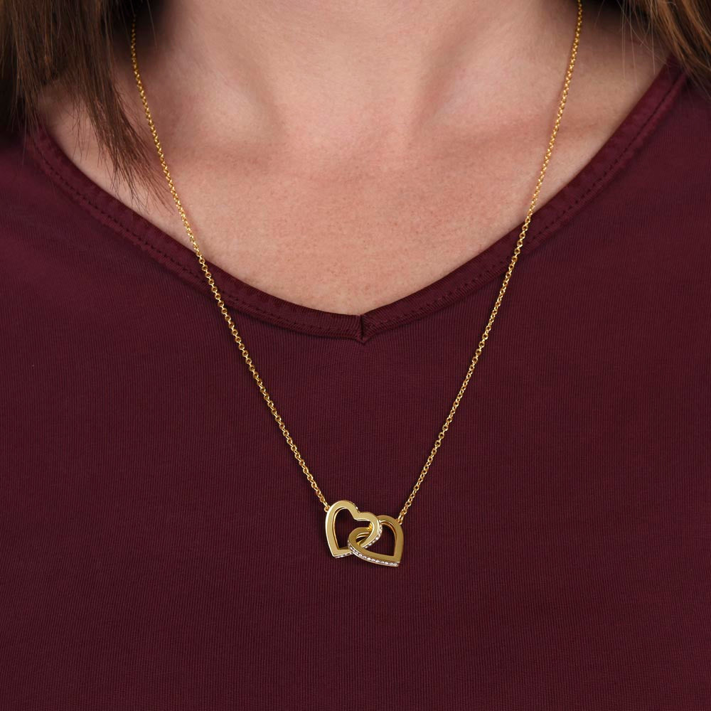 To My Wife Interlocking Hearts Necklace Gift From Husband, Meaningful Jewelry for Soulmate, Partner, Bride