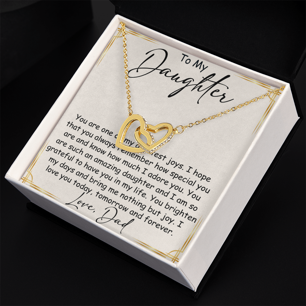 Interlocking Hearts Necklace – Meaningful  Daughter Gift – Dad Papa Father Family Bond Jewelry