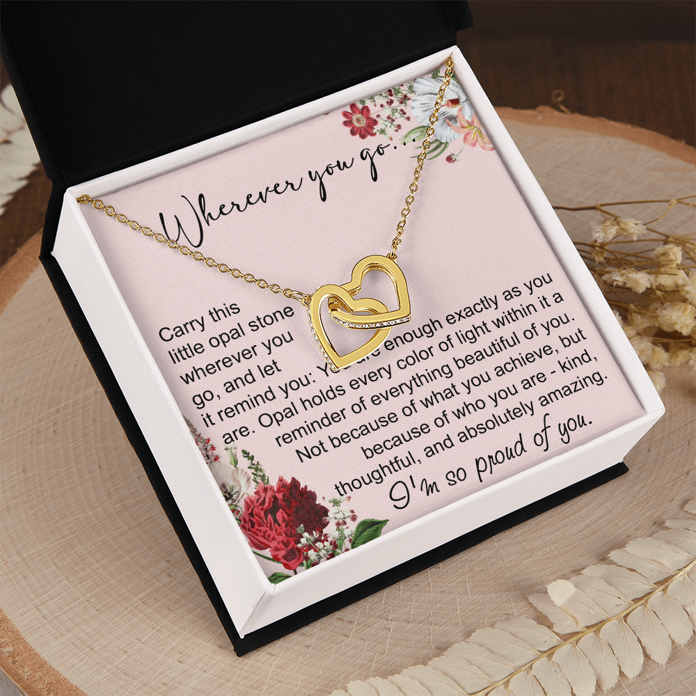 Long Distance Sister Interlocking Hearts Necklace - Unique Gift for Big & Little Sister