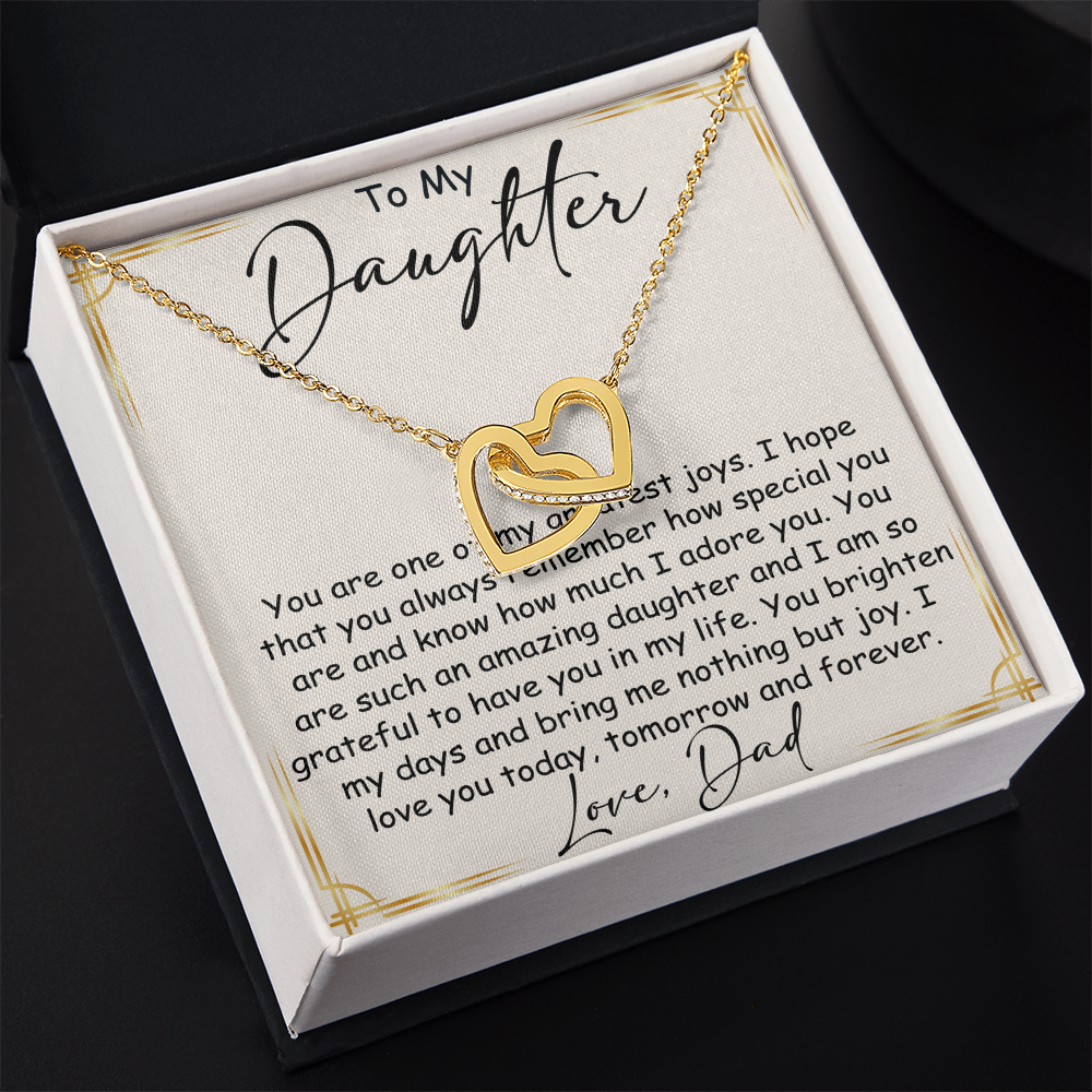 Interlocking Hearts Necklace – Meaningful  Daughter Gift – Dad Papa Father Family Bond Jewelry