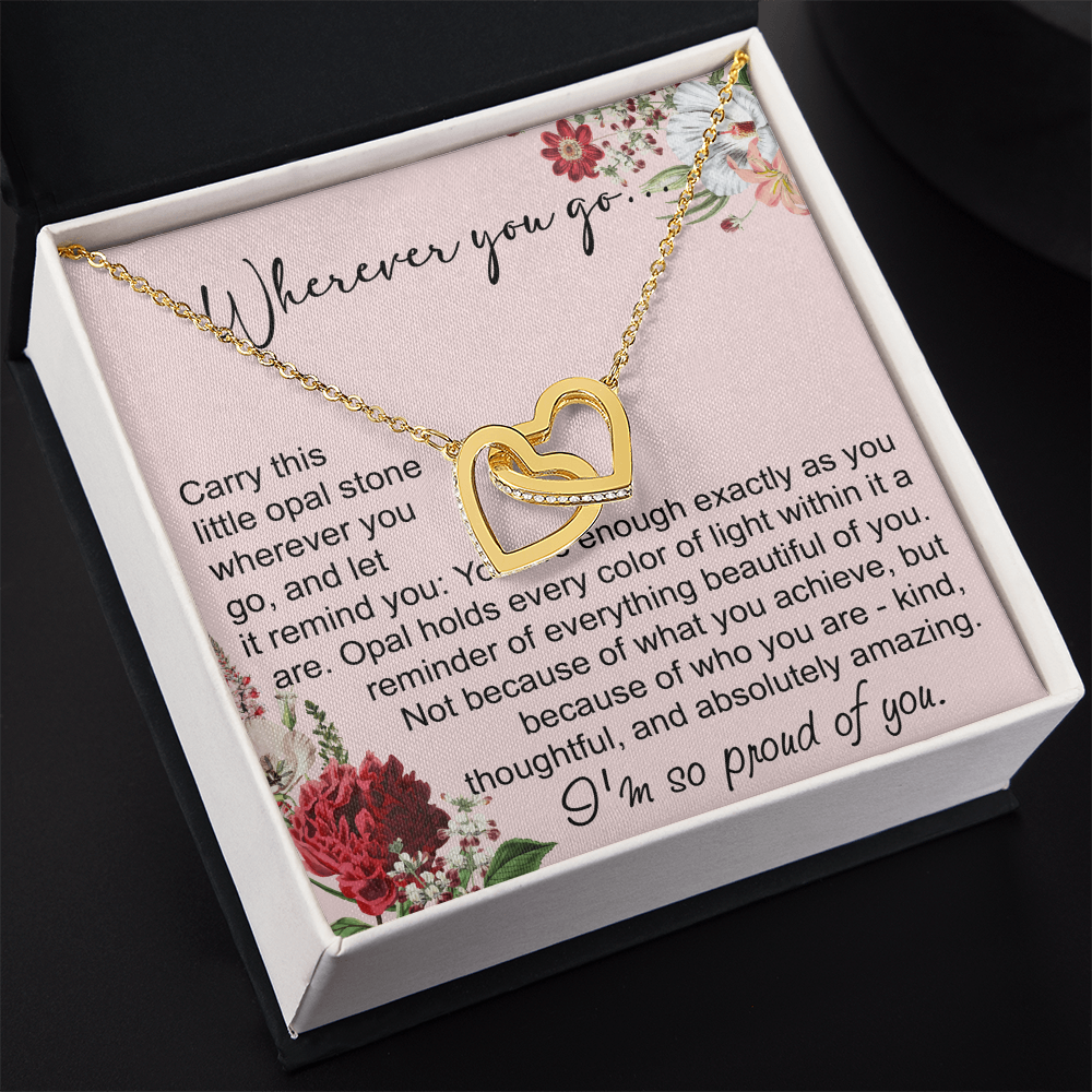 Long Distance Sister Interlocking Hearts Necklace - Unique Gift for Big & Little Sister