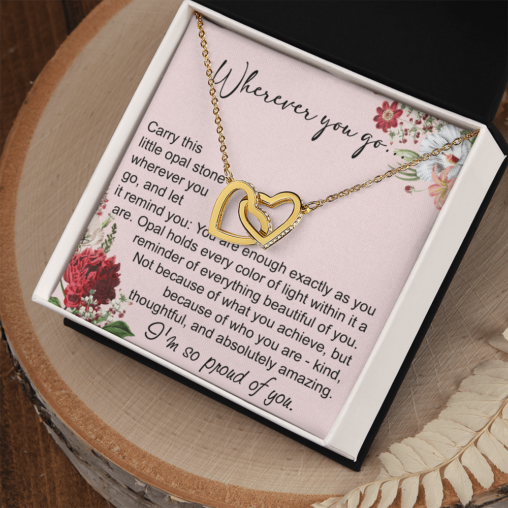 Long Distance Sister Interlocking Hearts Necklace - Unique Gift for Big & Little Sister