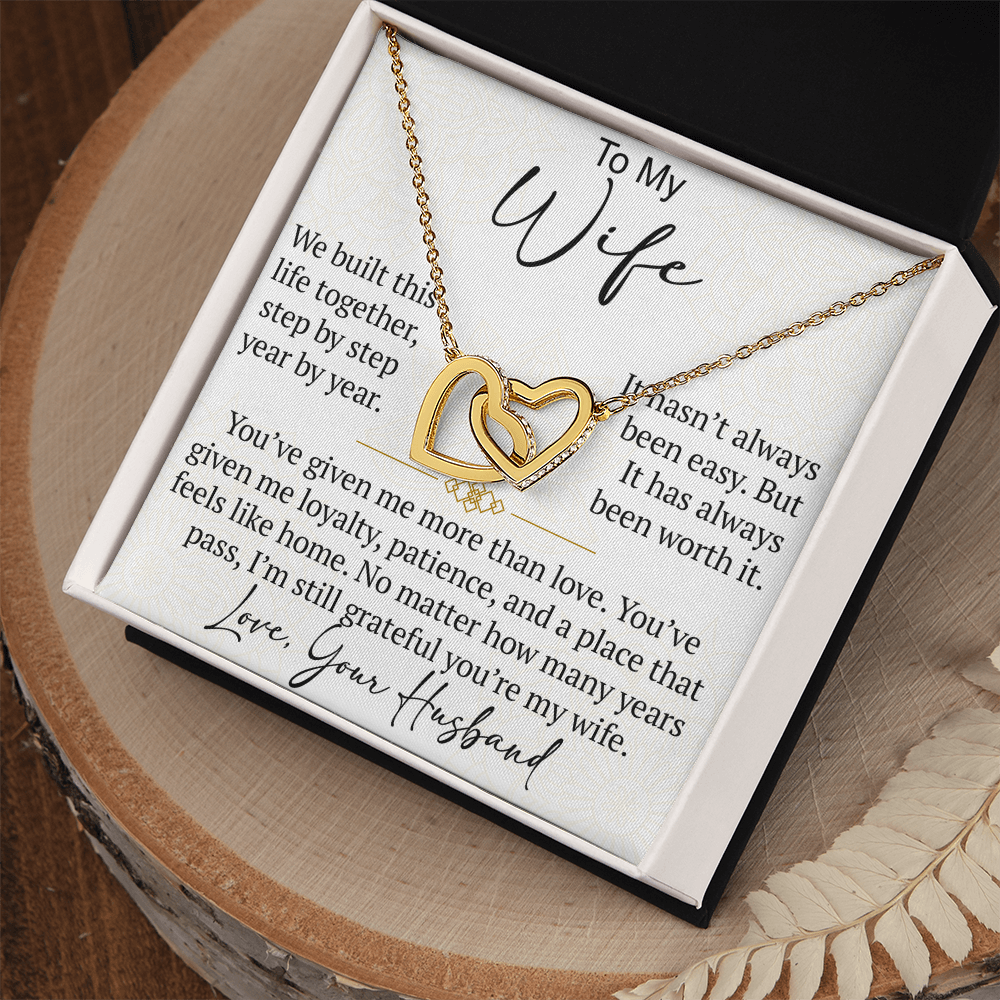Interlocking Hearts Necklace Gift for Wife from Husband, To My Soulmate Wedding Anniversary Gift, Surprise Your Lover Gift on Special Occasions