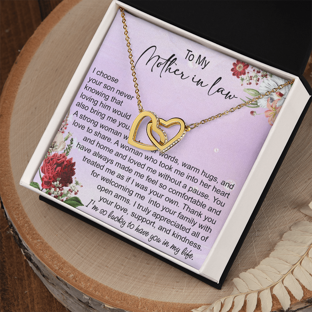 To My Mother In Law Interlocking Hearts Necklace, Mother In Law Gift, Mother Of The Groom Gift From Bride, Wedding Gifts For Mother In Law