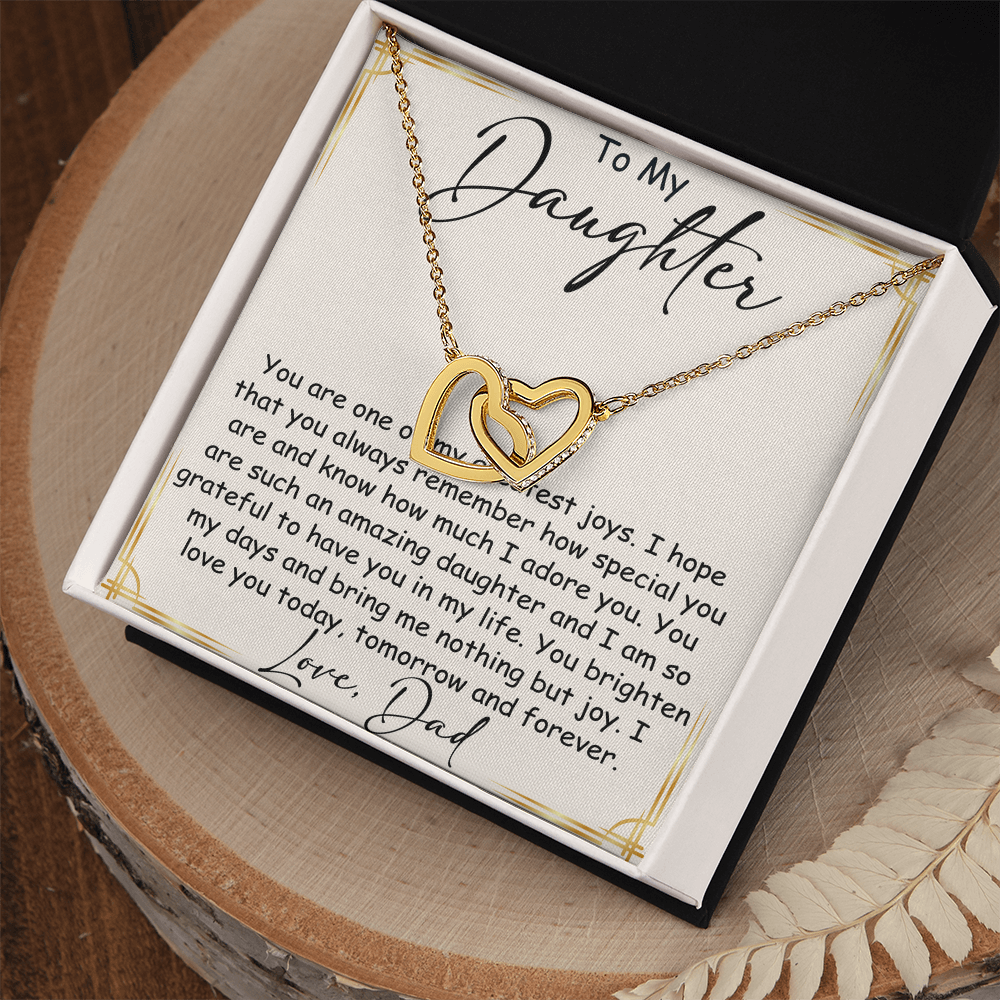 Interlocking Hearts Necklace – Meaningful  Daughter Gift – Dad Papa Father Family Bond Jewelry