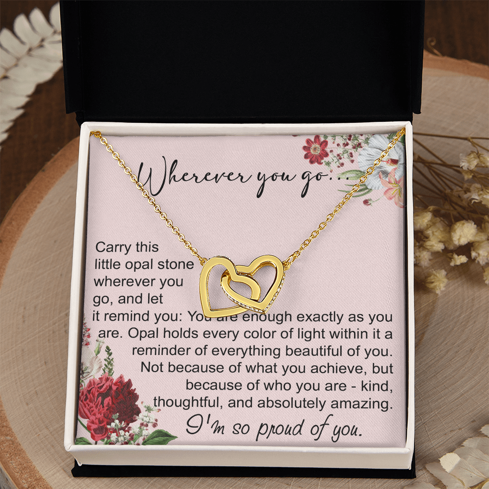 Long Distance Sister Interlocking Hearts Necklace - Unique Gift for Big & Little Sister
