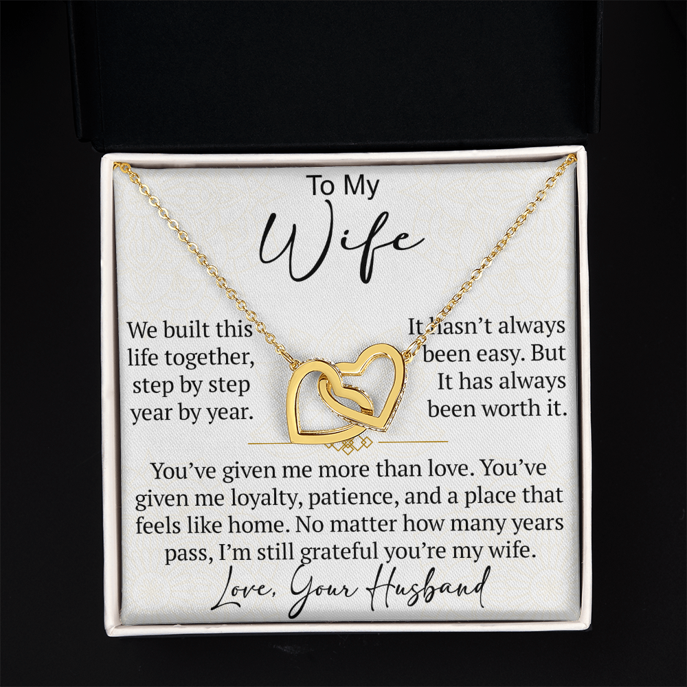 Interlocking Hearts Necklace Gift for Wife from Husband, To My Soulmate Wedding Anniversary Gift, Surprise Your Lover Gift on Special Occasions