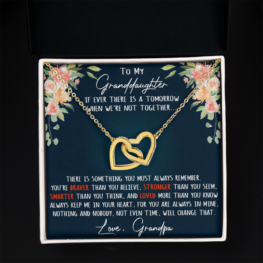 Gift For My Granddaughter Interlock Joined Heart Necklace From Grandpa, Granddad (133550569377)